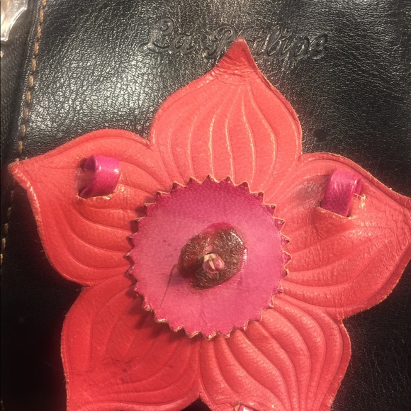 La Philipe Baguette Bag with Hibiscus aplique - Picture 3 of 8